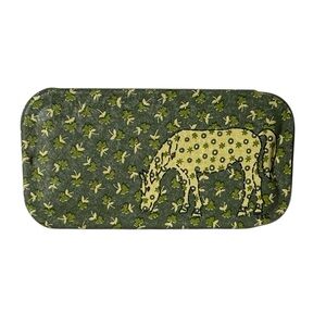 Vintage Potpourri Press Horse Grazing Pill Tin Green Clover Leaf